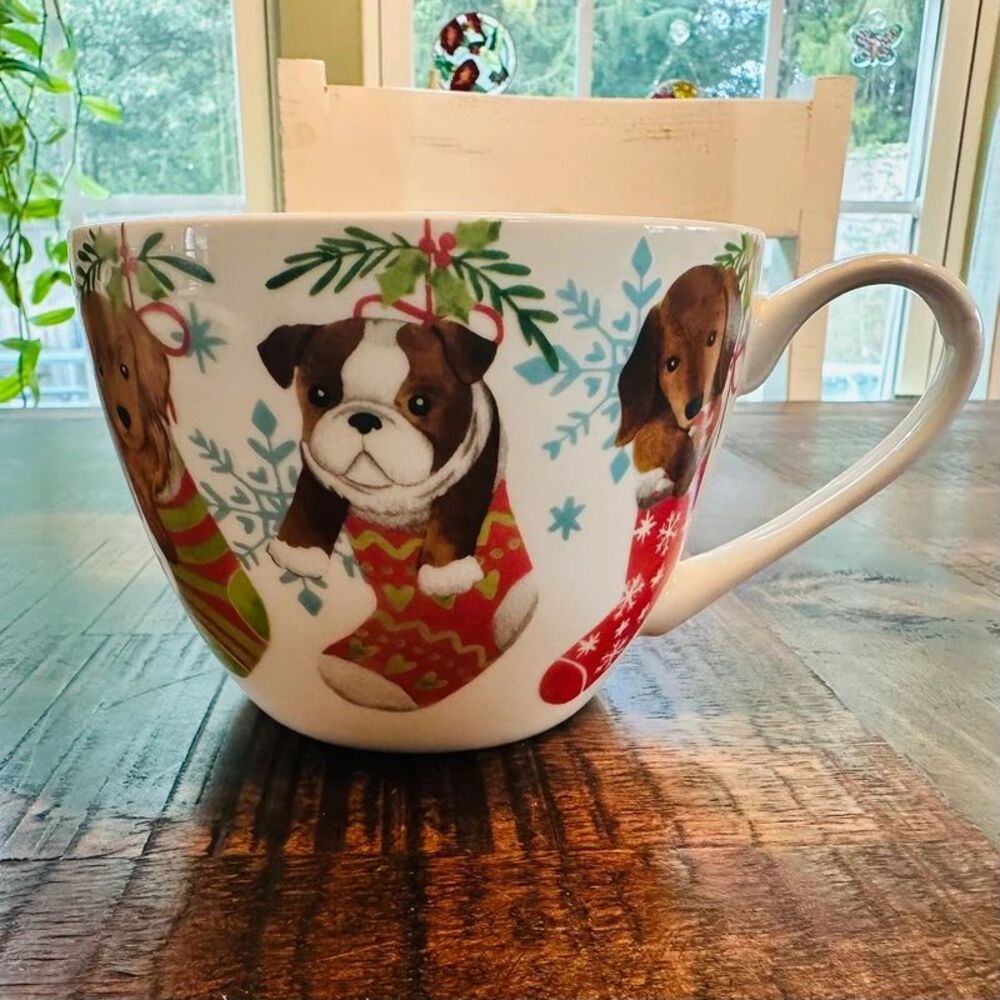 Portobello by Design "Warm Wishes" Jumbo Christmas Dog Mug
